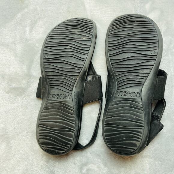 Vionic Womens Danita Sandals Womens 8.5 Black Buckle Slingback Comfort Thongs - Picture 8 of 8